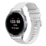 Gewelltes gepunktetes genähtes 20mm Silikon-Uhrenarmband, für Samsung Galaxy Watch FE 40mm, für Samsung Galaxy Watch 7 40 / 44mm, für Samsung Galaxy Watch 6 Classic 43 / 47mm, für Samsung Galaxy Watch 6 40 / 44mm