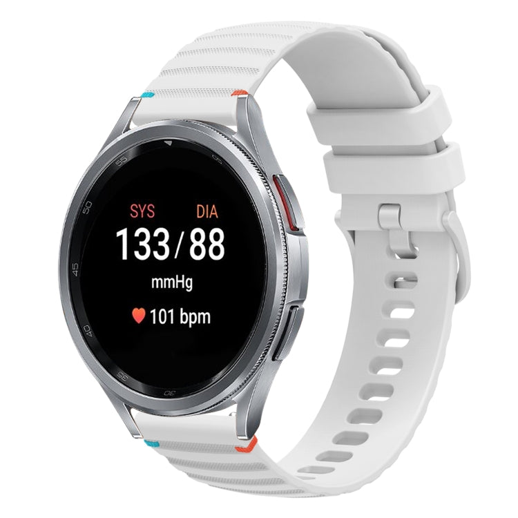 Gewelltes gepunktetes genähtes 20mm Silikon-Uhrenarmband, für Samsung Galaxy Watch FE 40mm, für Samsung Galaxy Watch 7 40 / 44mm, für Samsung Galaxy Watch 6 Classic 43 / 47mm, für Samsung Galaxy Watch 6 40 / 44mm