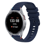 Gewelltes gepunktetes genähtes 20mm Silikon-Uhrenarmband, für Samsung Galaxy Watch FE 40mm, für Samsung Galaxy Watch 7 40 / 44mm, für Samsung Galaxy Watch 6 Classic 43 / 47mm, für Samsung Galaxy Watch 6 40 / 44mm
