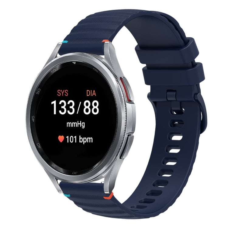 Gewelltes gepunktetes genähtes 20mm Silikon-Uhrenarmband, für Samsung Galaxy Watch FE 40mm, für Samsung Galaxy Watch 7 40 / 44mm, für Samsung Galaxy Watch 6 Classic 43 / 47mm, für Samsung Galaxy Watch 6 40 / 44mm
