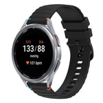 Gewelltes gepunktetes genähtes 20mm Silikon-Uhrenarmband, für Samsung Galaxy Watch FE 40mm, für Samsung Galaxy Watch 7 40 / 44mm, für Samsung Galaxy Watch 6 Classic 43 / 47mm, für Samsung Galaxy Watch 6 40 / 44mm
