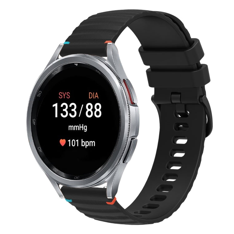 Gewelltes gepunktetes genähtes 20mm Silikon-Uhrenarmband, für Samsung Galaxy Watch FE 40mm, für Samsung Galaxy Watch 7 40 / 44mm, für Samsung Galaxy Watch 6 Classic 43 / 47mm, für Samsung Galaxy Watch 6 40 / 44mm