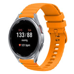 Gewelltes gepunktetes genähtes 20mm Silikon-Uhrenarmband, für Samsung Galaxy Watch FE 40mm, für Samsung Galaxy Watch 7 40 / 44mm, für Samsung Galaxy Watch 6 Classic 43 / 47mm, für Samsung Galaxy Watch 6 40 / 44mm
