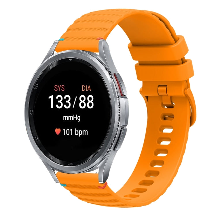 Gewelltes gepunktetes genähtes 20mm Silikon-Uhrenarmband, für Samsung Galaxy Watch FE 40mm, für Samsung Galaxy Watch 7 40 / 44mm, für Samsung Galaxy Watch 6 Classic 43 / 47mm, für Samsung Galaxy Watch 6 40 / 44mm