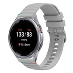 Gewelltes gepunktetes genähtes 20mm Silikon-Uhrenarmband, für Samsung Galaxy Watch FE 40mm, für Samsung Galaxy Watch 7 40 / 44mm, für Samsung Galaxy Watch 6 Classic 43 / 47mm, für Samsung Galaxy Watch 6 40 / 44mm