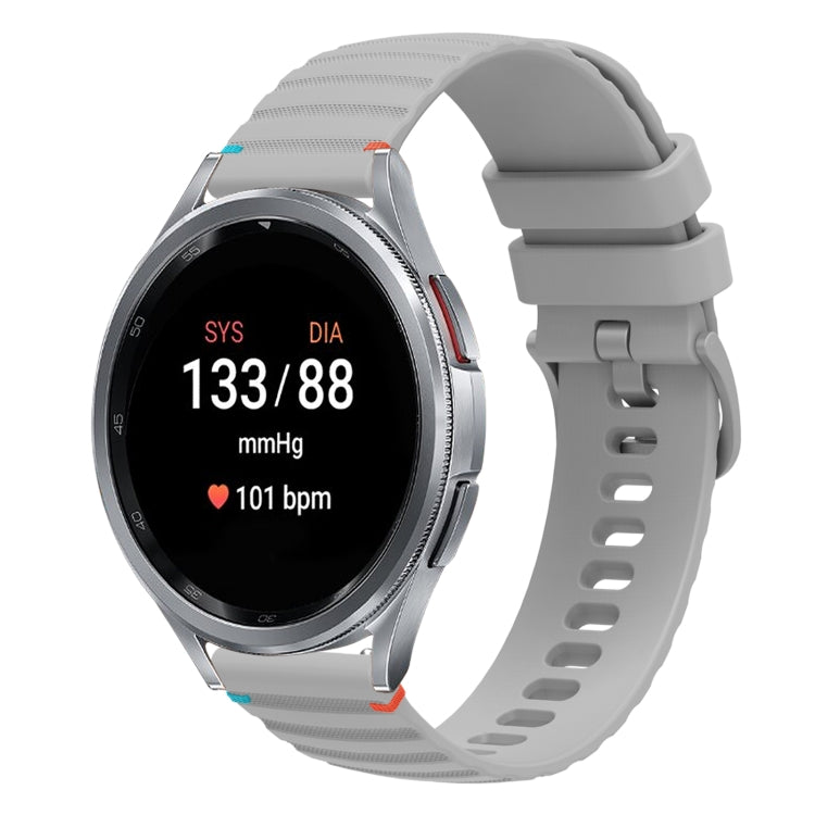 Gewelltes gepunktetes genähtes 20mm Silikon-Uhrenarmband, für Samsung Galaxy Watch FE 40mm, für Samsung Galaxy Watch 7 40 / 44mm, für Samsung Galaxy Watch 6 Classic 43 / 47mm, für Samsung Galaxy Watch 6 40 / 44mm