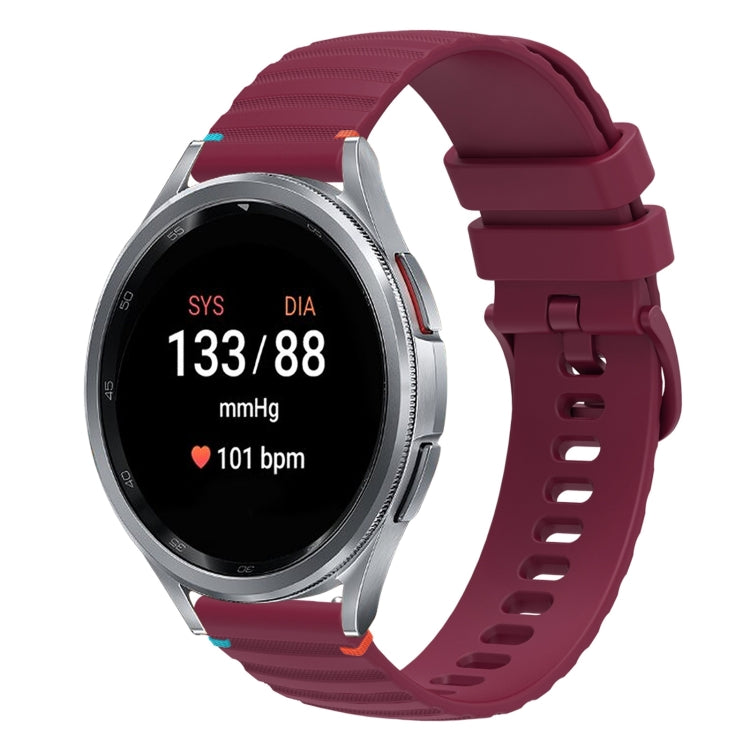 Gewelltes gepunktetes genähtes 20mm Silikon-Uhrenarmband, für Samsung Galaxy Watch FE 40mm, für Samsung Galaxy Watch 7 40 / 44mm, für Samsung Galaxy Watch 6 Classic 43 / 47mm, für Samsung Galaxy Watch 6 40 / 44mm