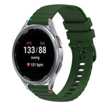 Gewelltes gepunktetes genähtes 20mm Silikon-Uhrenarmband, für Samsung Galaxy Watch FE 40mm, für Samsung Galaxy Watch 7 40 / 44mm, für Samsung Galaxy Watch 6 Classic 43 / 47mm, für Samsung Galaxy Watch 6 40 / 44mm