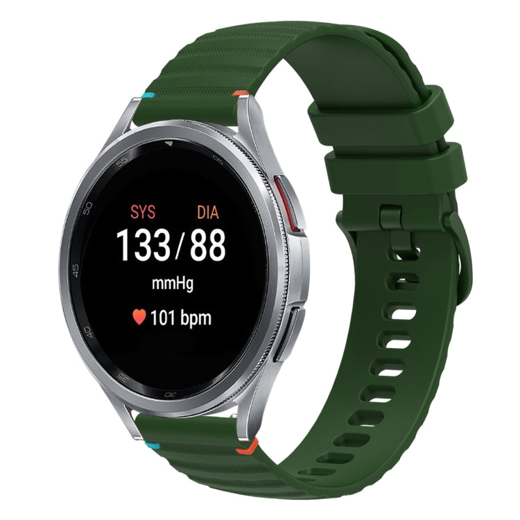 Gewelltes gepunktetes genähtes 20mm Silikon-Uhrenarmband, für Samsung Galaxy Watch FE 40mm, für Samsung Galaxy Watch 7 40 / 44mm, für Samsung Galaxy Watch 6 Classic 43 / 47mm, für Samsung Galaxy Watch 6 40 / 44mm