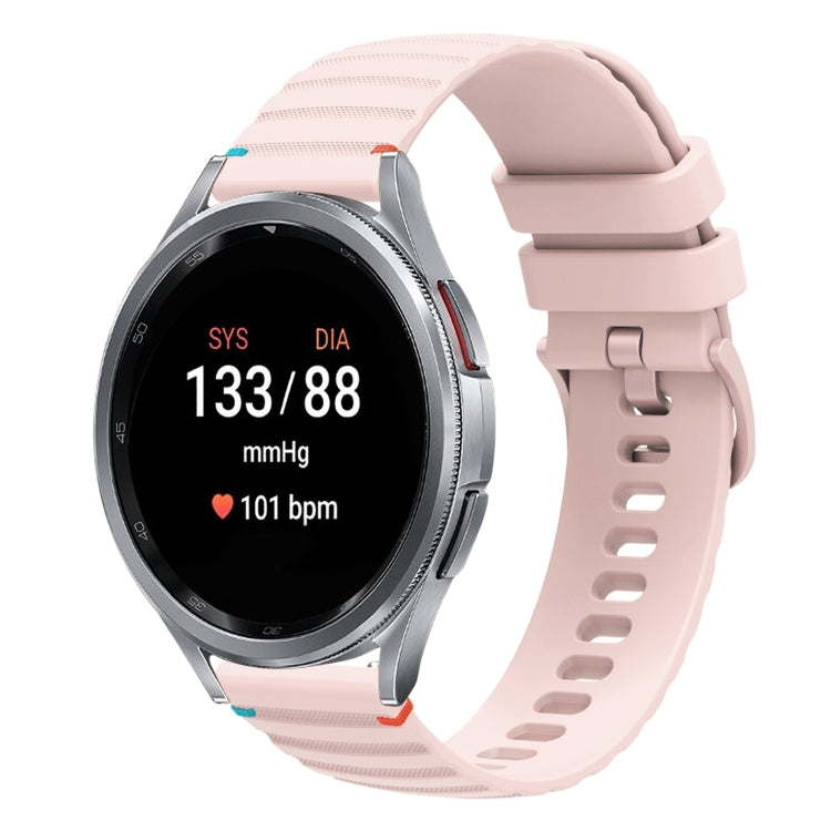 Gewelltes gepunktetes genähtes 20mm Silikon-Uhrenarmband, für Samsung Galaxy Watch FE 40mm, für Samsung Galaxy Watch 7 40 / 44mm, für Samsung Galaxy Watch 6 Classic 43 / 47mm, für Samsung Galaxy Watch 6 40 / 44mm