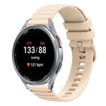 Gewelltes gepunktetes genähtes 20mm Silikon-Uhrenarmband, für Samsung Galaxy Watch FE 40mm, für Samsung Galaxy Watch 7 40 / 44mm, für Samsung Galaxy Watch 6 Classic 43 / 47mm, für Samsung Galaxy Watch 6 40 / 44mm