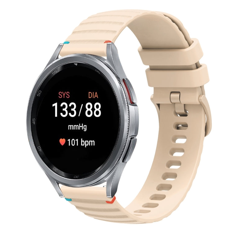 Gewelltes gepunktetes genähtes 20mm Silikon-Uhrenarmband, für Samsung Galaxy Watch FE 40mm, für Samsung Galaxy Watch 7 40 / 44mm, für Samsung Galaxy Watch 6 Classic 43 / 47mm, für Samsung Galaxy Watch 6 40 / 44mm