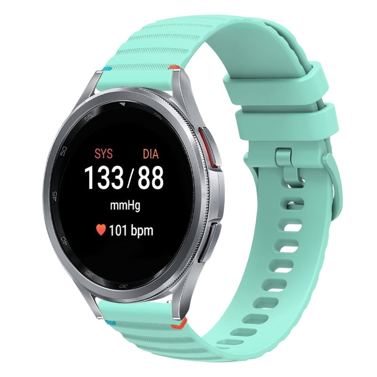 Gewelltes gepunktetes genähtes 20mm Silikon-Uhrenarmband, für Samsung Galaxy Watch FE 40mm, für Samsung Galaxy Watch 7 40 / 44mm, für Samsung Galaxy Watch 6 Classic 43 / 47mm, für Samsung Galaxy Watch 6 40 / 44mm