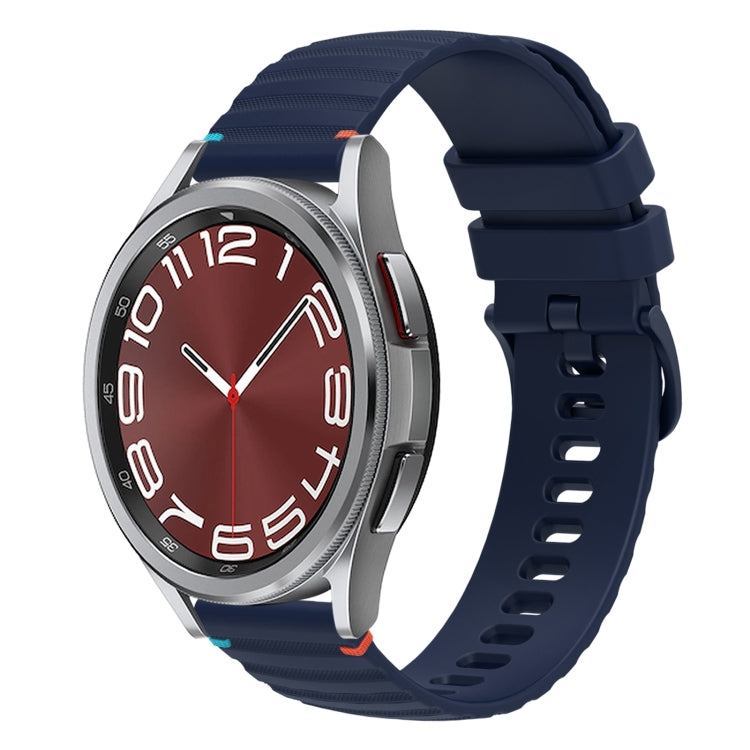 Gewelltes gepunktetes genähtes 20mm Silikon-Uhrenarmband, für Samsung Galaxy Watch FE 40mm, für Samsung Galaxy Watch 7 40 / 44mm, für Samsung Galaxy Watch 6 Classic 43 / 47mm, für Samsung Galaxy Watch 6 40 / 44mm