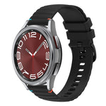 Gewelltes gepunktetes genähtes 20mm Silikon-Uhrenarmband, für Samsung Galaxy Watch FE 40mm, für Samsung Galaxy Watch 7 40 / 44mm, für Samsung Galaxy Watch 6 Classic 43 / 47mm, für Samsung Galaxy Watch 6 40 / 44mm