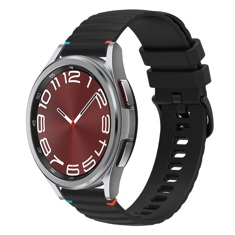 Gewelltes gepunktetes genähtes 20mm Silikon-Uhrenarmband, für Samsung Galaxy Watch FE 40mm, für Samsung Galaxy Watch 7 40 / 44mm, für Samsung Galaxy Watch 6 Classic 43 / 47mm, für Samsung Galaxy Watch 6 40 / 44mm