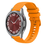 Gewelltes gepunktetes genähtes 20mm Silikon-Uhrenarmband, für Samsung Galaxy Watch FE 40mm, für Samsung Galaxy Watch 7 40 / 44mm, für Samsung Galaxy Watch 6 Classic 43 / 47mm, für Samsung Galaxy Watch 6 40 / 44mm