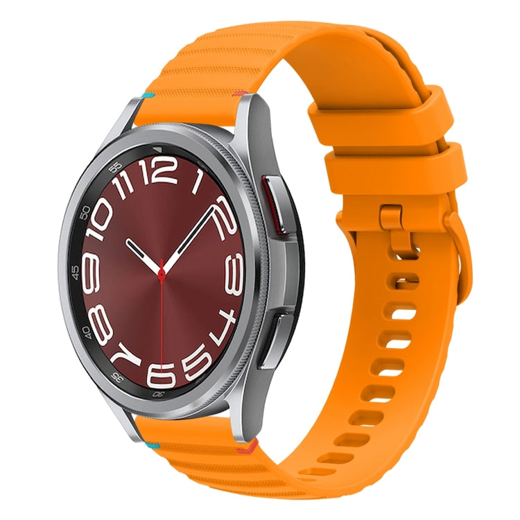 Gewelltes gepunktetes genähtes 20mm Silikon-Uhrenarmband, für Samsung Galaxy Watch FE 40mm, für Samsung Galaxy Watch 7 40 / 44mm, für Samsung Galaxy Watch 6 Classic 43 / 47mm, für Samsung Galaxy Watch 6 40 / 44mm