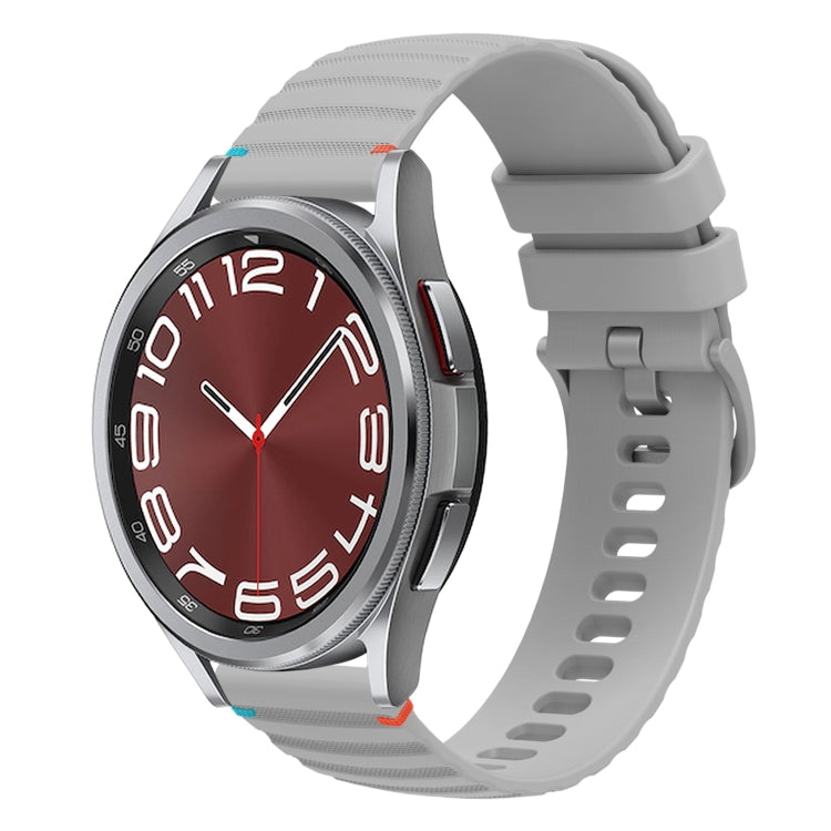 Gewelltes gepunktetes genähtes 20mm Silikon-Uhrenarmband, für Samsung Galaxy Watch FE 40mm, für Samsung Galaxy Watch 7 40 / 44mm, für Samsung Galaxy Watch 6 Classic 43 / 47mm, für Samsung Galaxy Watch 6 40 / 44mm