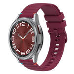 Gewelltes gepunktetes genähtes 20mm Silikon-Uhrenarmband, für Samsung Galaxy Watch FE 40mm, für Samsung Galaxy Watch 7 40 / 44mm, für Samsung Galaxy Watch 6 Classic 43 / 47mm, für Samsung Galaxy Watch 6 40 / 44mm