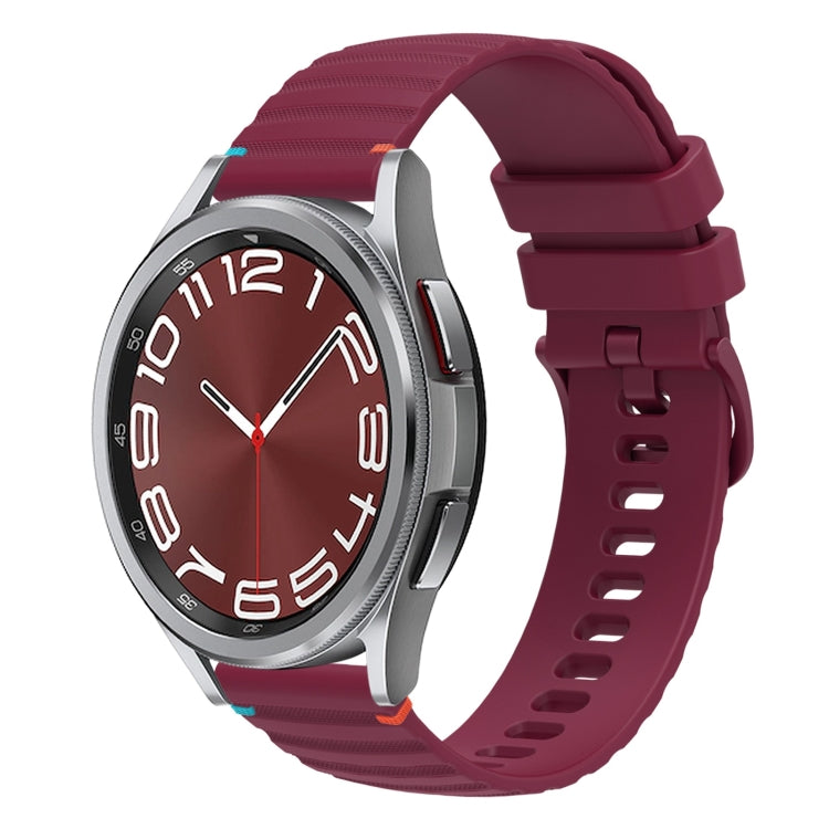 Gewelltes gepunktetes genähtes 20mm Silikon-Uhrenarmband, für Samsung Galaxy Watch FE 40mm, für Samsung Galaxy Watch 7 40 / 44mm, für Samsung Galaxy Watch 6 Classic 43 / 47mm, für Samsung Galaxy Watch 6 40 / 44mm