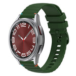 Gewelltes gepunktetes genähtes 20mm Silikon-Uhrenarmband, für Samsung Galaxy Watch FE 40mm, für Samsung Galaxy Watch 7 40 / 44mm, für Samsung Galaxy Watch 6 Classic 43 / 47mm, für Samsung Galaxy Watch 6 40 / 44mm