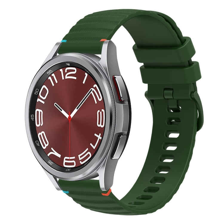 Gewelltes gepunktetes genähtes 20mm Silikon-Uhrenarmband, für Samsung Galaxy Watch FE 40mm, für Samsung Galaxy Watch 7 40 / 44mm, für Samsung Galaxy Watch 6 Classic 43 / 47mm, für Samsung Galaxy Watch 6 40 / 44mm