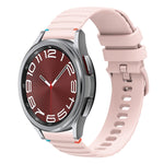 Gewelltes gepunktetes genähtes 20mm Silikon-Uhrenarmband, für Samsung Galaxy Watch FE 40mm, für Samsung Galaxy Watch 7 40 / 44mm, für Samsung Galaxy Watch 6 Classic 43 / 47mm, für Samsung Galaxy Watch 6 40 / 44mm