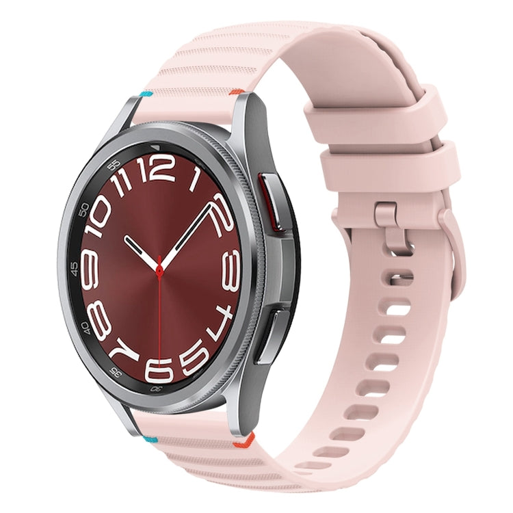 Gewelltes gepunktetes genähtes 20mm Silikon-Uhrenarmband, für Samsung Galaxy Watch FE 40mm, für Samsung Galaxy Watch 7 40 / 44mm, für Samsung Galaxy Watch 6 Classic 43 / 47mm, für Samsung Galaxy Watch 6 40 / 44mm