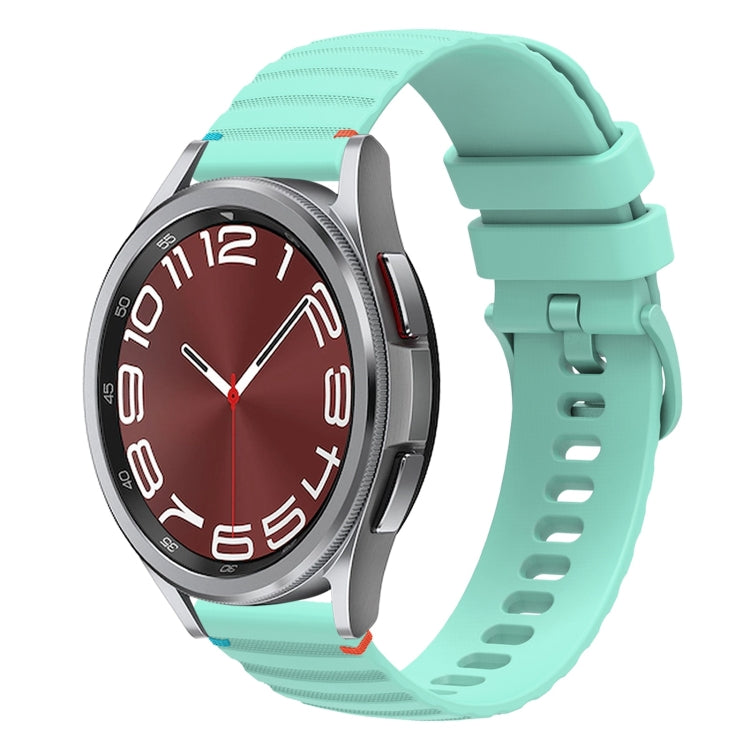 Gewelltes gepunktetes genähtes 20mm Silikon-Uhrenarmband, für Samsung Galaxy Watch FE 40mm, für Samsung Galaxy Watch 7 40 / 44mm, für Samsung Galaxy Watch 6 Classic 43 / 47mm, für Samsung Galaxy Watch 6 40 / 44mm
