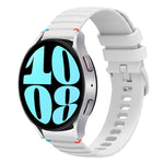 Gewelltes gepunktetes genähtes 20mm Silikon-Uhrenarmband, für Samsung Galaxy Watch FE 40mm, für Samsung Galaxy Watch 7 40 / 44mm, für Samsung Galaxy Watch 6 Classic 43 / 47mm, für Samsung Galaxy Watch 6 40 / 44mm