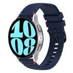 Gewelltes gepunktetes genähtes 20mm Silikon-Uhrenarmband, für Samsung Galaxy Watch FE 40mm, für Samsung Galaxy Watch 7 40 / 44mm, für Samsung Galaxy Watch 6 Classic 43 / 47mm, für Samsung Galaxy Watch 6 40 / 44mm