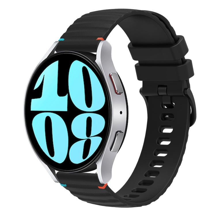 Gewelltes gepunktetes genähtes 20mm Silikon-Uhrenarmband, für Samsung Galaxy Watch FE 40mm, für Samsung Galaxy Watch 7 40 / 44mm, für Samsung Galaxy Watch 6 Classic 43 / 47mm, für Samsung Galaxy Watch 6 40 / 44mm