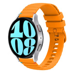Gewelltes gepunktetes genähtes 20mm Silikon-Uhrenarmband, für Samsung Galaxy Watch FE 40mm, für Samsung Galaxy Watch 7 40 / 44mm, für Samsung Galaxy Watch 6 Classic 43 / 47mm, für Samsung Galaxy Watch 6 40 / 44mm