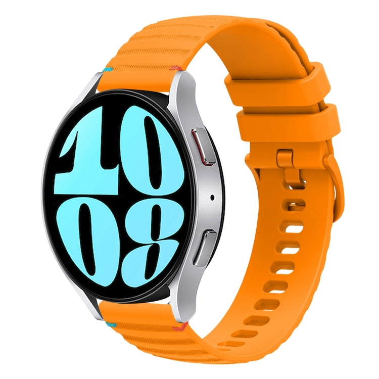 Gewelltes gepunktetes genähtes 20mm Silikon-Uhrenarmband, für Samsung Galaxy Watch FE 40mm, für Samsung Galaxy Watch 7 40 / 44mm, für Samsung Galaxy Watch 6 Classic 43 / 47mm, für Samsung Galaxy Watch 6 40 / 44mm