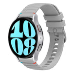 Gewelltes gepunktetes genähtes 20mm Silikon-Uhrenarmband, für Samsung Galaxy Watch FE 40mm, für Samsung Galaxy Watch 7 40 / 44mm, für Samsung Galaxy Watch 6 Classic 43 / 47mm, für Samsung Galaxy Watch 6 40 / 44mm