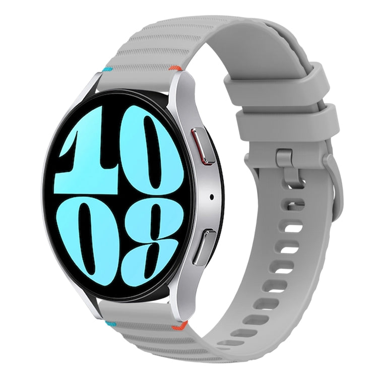 Gewelltes gepunktetes genähtes 20mm Silikon-Uhrenarmband, für Samsung Galaxy Watch FE 40mm, für Samsung Galaxy Watch 7 40 / 44mm, für Samsung Galaxy Watch 6 Classic 43 / 47mm, für Samsung Galaxy Watch 6 40 / 44mm