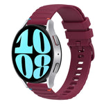 Gewelltes gepunktetes genähtes 20mm Silikon-Uhrenarmband, für Samsung Galaxy Watch FE 40mm, für Samsung Galaxy Watch 7 40 / 44mm, für Samsung Galaxy Watch 6 Classic 43 / 47mm, für Samsung Galaxy Watch 6 40 / 44mm