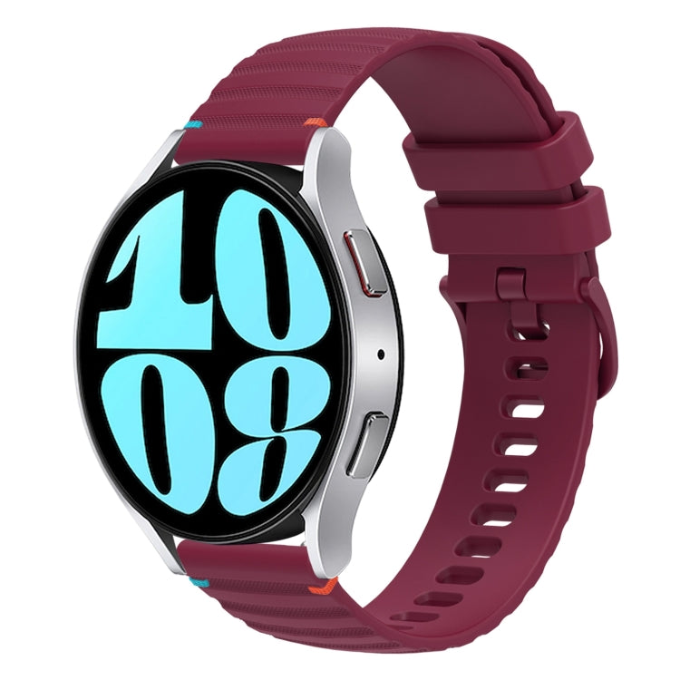 Gewelltes gepunktetes genähtes 20mm Silikon-Uhrenarmband, für Samsung Galaxy Watch FE 40mm, für Samsung Galaxy Watch 7 40 / 44mm, für Samsung Galaxy Watch 6 Classic 43 / 47mm, für Samsung Galaxy Watch 6 40 / 44mm