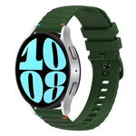 Gewelltes gepunktetes genähtes 20mm Silikon-Uhrenarmband, für Samsung Galaxy Watch FE 40mm, für Samsung Galaxy Watch 7 40 / 44mm, für Samsung Galaxy Watch 6 Classic 43 / 47mm, für Samsung Galaxy Watch 6 40 / 44mm