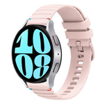Gewelltes gepunktetes genähtes 20mm Silikon-Uhrenarmband, für Samsung Galaxy Watch FE 40mm, für Samsung Galaxy Watch 7 40 / 44mm, für Samsung Galaxy Watch 6 Classic 43 / 47mm, für Samsung Galaxy Watch 6 40 / 44mm