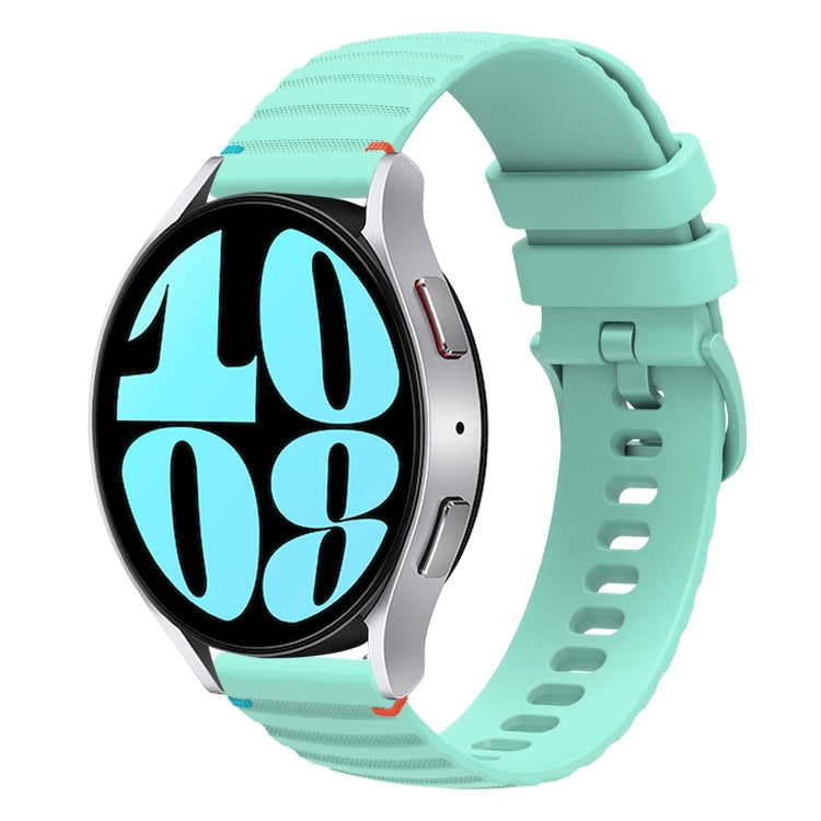 Gewelltes gepunktetes genähtes 20mm Silikon-Uhrenarmband, für Samsung Galaxy Watch FE 40mm, für Samsung Galaxy Watch 7 40 / 44mm, für Samsung Galaxy Watch 6 Classic 43 / 47mm, für Samsung Galaxy Watch 6 40 / 44mm