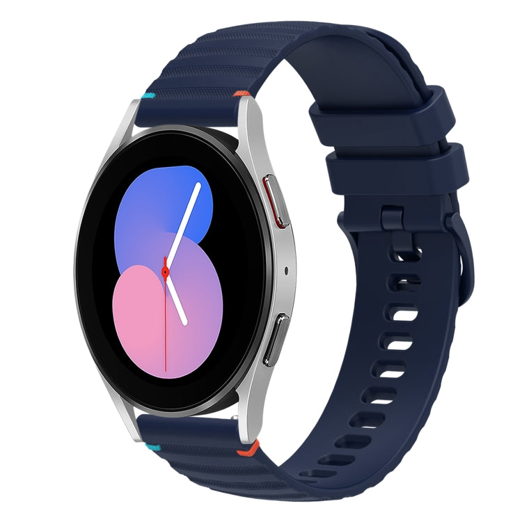 Welliges, gepunktetes, genähtes 20mm Silikon-Uhrenarmband, für Samsung Galaxy Watch 5 40 / 44mm, für Samsung Galaxy Watch 5 Pro 45mm, für Samsung Galaxy Watch 4 40 / 44mm, für Samsung Galaxy Watch 4 Classic 42 / 46mm