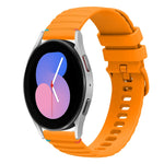 Welliges, gepunktetes, genähtes 20mm Silikon-Uhrenarmband, für Samsung Galaxy Watch 5 40 / 44mm, für Samsung Galaxy Watch 5 Pro 45mm, für Samsung Galaxy Watch 4 40 / 44mm, für Samsung Galaxy Watch 4 Classic 42 / 46mm
