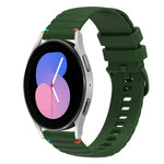 Welliges, gepunktetes, genähtes 20mm Silikon-Uhrenarmband, für Samsung Galaxy Watch 5 40 / 44mm, für Samsung Galaxy Watch 5 Pro 45mm, für Samsung Galaxy Watch 4 40 / 44mm, für Samsung Galaxy Watch 4 Classic 42 / 46mm