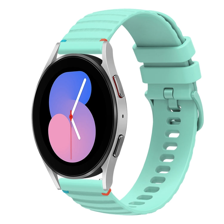 Welliges, gepunktetes, genähtes 20mm Silikon-Uhrenarmband, für Samsung Galaxy Watch 5 40 / 44mm, für Samsung Galaxy Watch 5 Pro 45mm, für Samsung Galaxy Watch 4 40 / 44mm, für Samsung Galaxy Watch 4 Classic 42 / 46mm