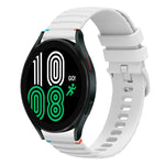 Welliges, gepunktetes, genähtes 20mm Silikon-Uhrenarmband, für Samsung Galaxy Watch 5 40 / 44mm, für Samsung Galaxy Watch 5 Pro 45mm, für Samsung Galaxy Watch 4 40 / 44mm, für Samsung Galaxy Watch 4 Classic 42 / 46mm