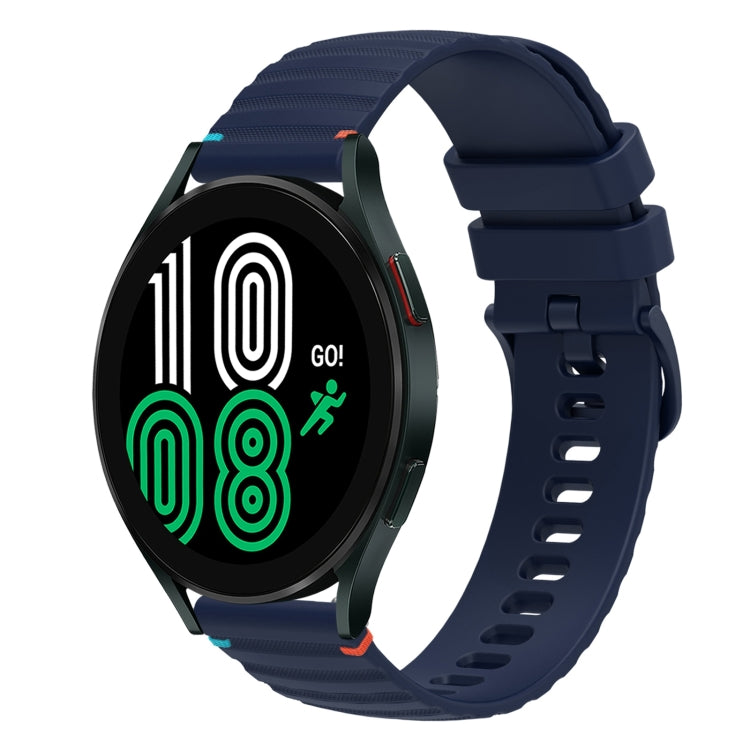 Welliges, gepunktetes, genähtes 20mm Silikon-Uhrenarmband, für Samsung Galaxy Watch 5 40 / 44mm, für Samsung Galaxy Watch 5 Pro 45mm, für Samsung Galaxy Watch 4 40 / 44mm, für Samsung Galaxy Watch 4 Classic 42 / 46mm