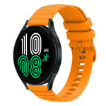 Welliges, gepunktetes, genähtes 20mm Silikon-Uhrenarmband, für Samsung Galaxy Watch 5 40 / 44mm, für Samsung Galaxy Watch 5 Pro 45mm, für Samsung Galaxy Watch 4 40 / 44mm, für Samsung Galaxy Watch 4 Classic 42 / 46mm
