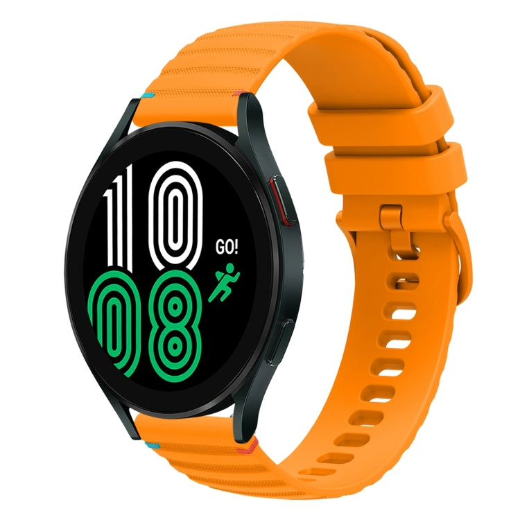 Welliges, gepunktetes, genähtes 20mm Silikon-Uhrenarmband, für Samsung Galaxy Watch 5 40 / 44mm, für Samsung Galaxy Watch 5 Pro 45mm, für Samsung Galaxy Watch 4 40 / 44mm, für Samsung Galaxy Watch 4 Classic 42 / 46mm